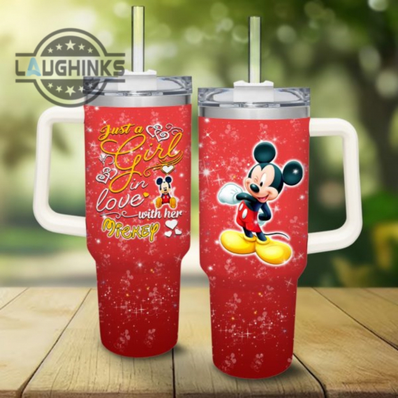 Just A Girl Loves Mickey Mouse 30oz or 40Oz Tumbler With Handle