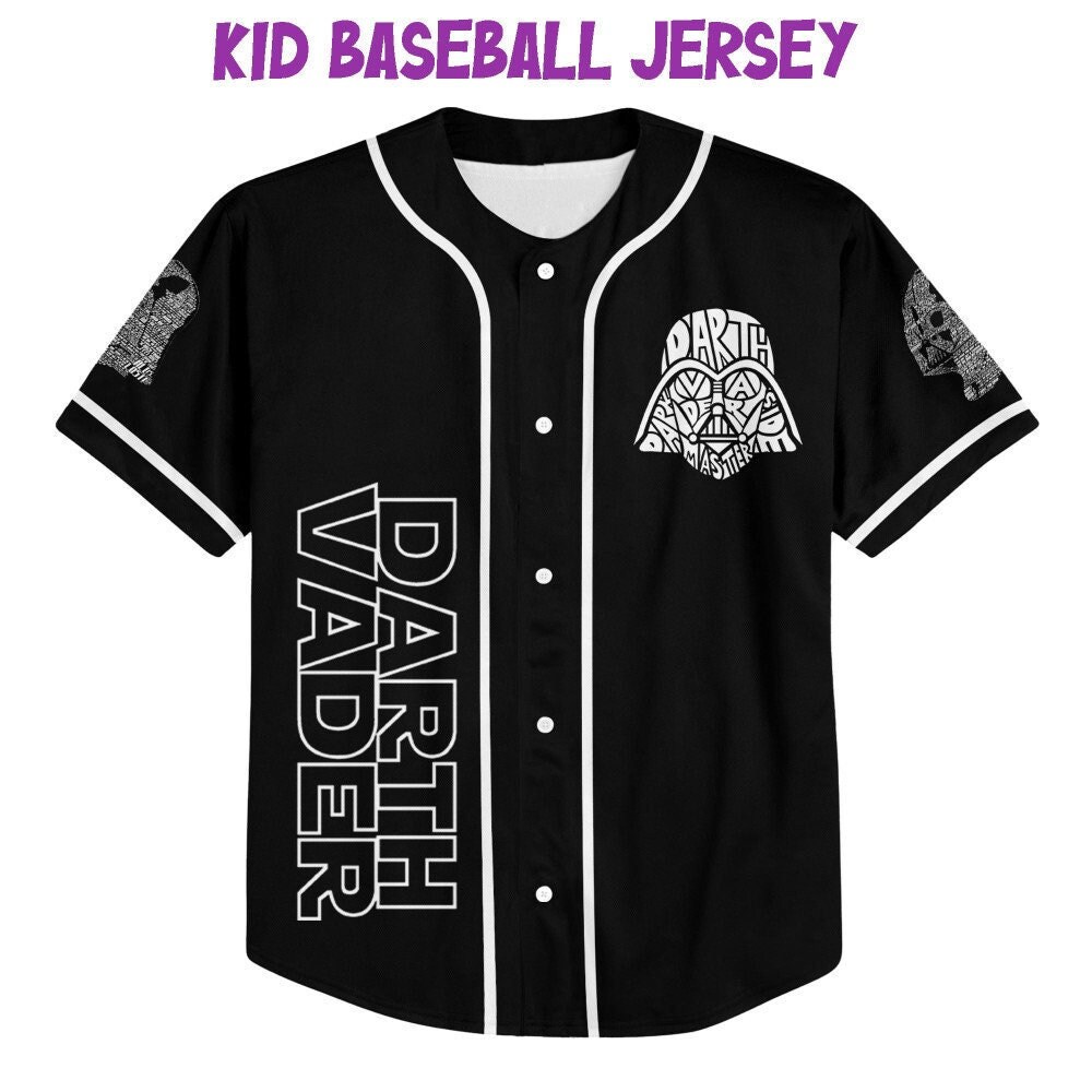 Personalize Star Wars Typo Darth Vader Style Black And White Jersey ...