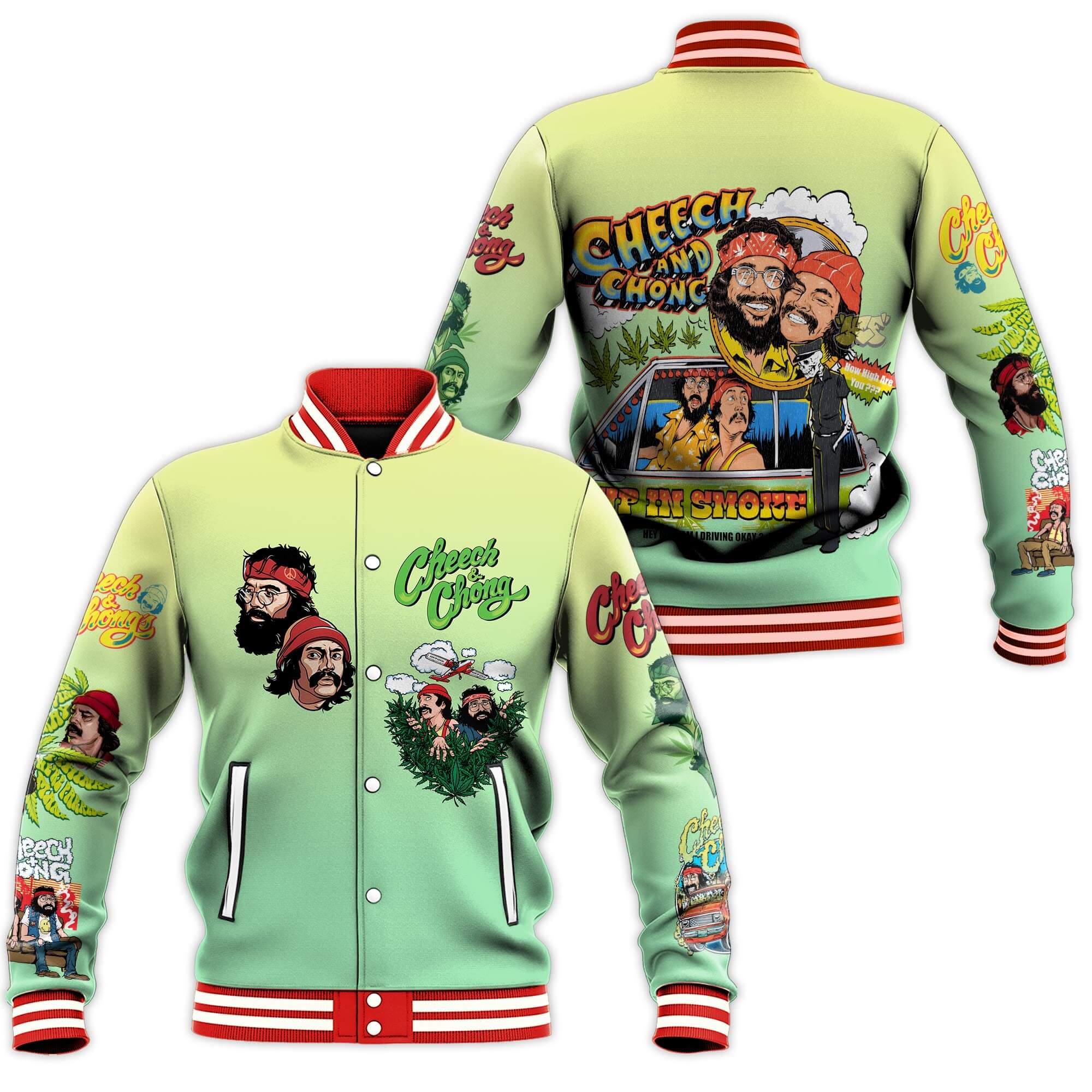 Cheech & Chong Up In Smoke Baseball Jacket HG – Designfullprint