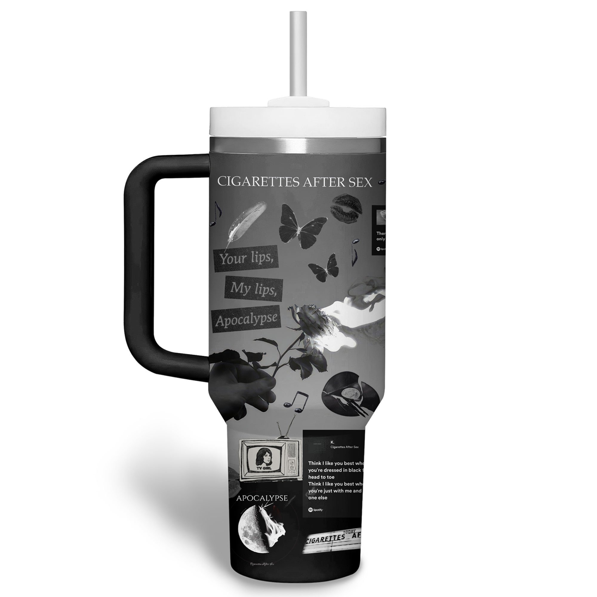 Cigarettes After Sex Music Custom Stanley Quencher 30oz or 40oz Stainless  Steel Tumbler With Handle HG Stainless Steel Tumbler With Handle –  Designfullprint