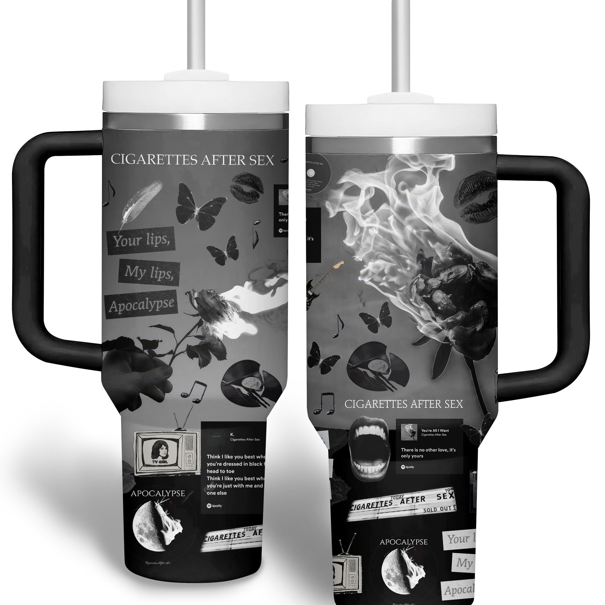 Cigarettes After Sex Music Custom Stanley Quencher 30oz or 40oz Stainless  Steel Tumbler With Handle HG Stainless Steel Tumbler With Handle –  Designfullprint