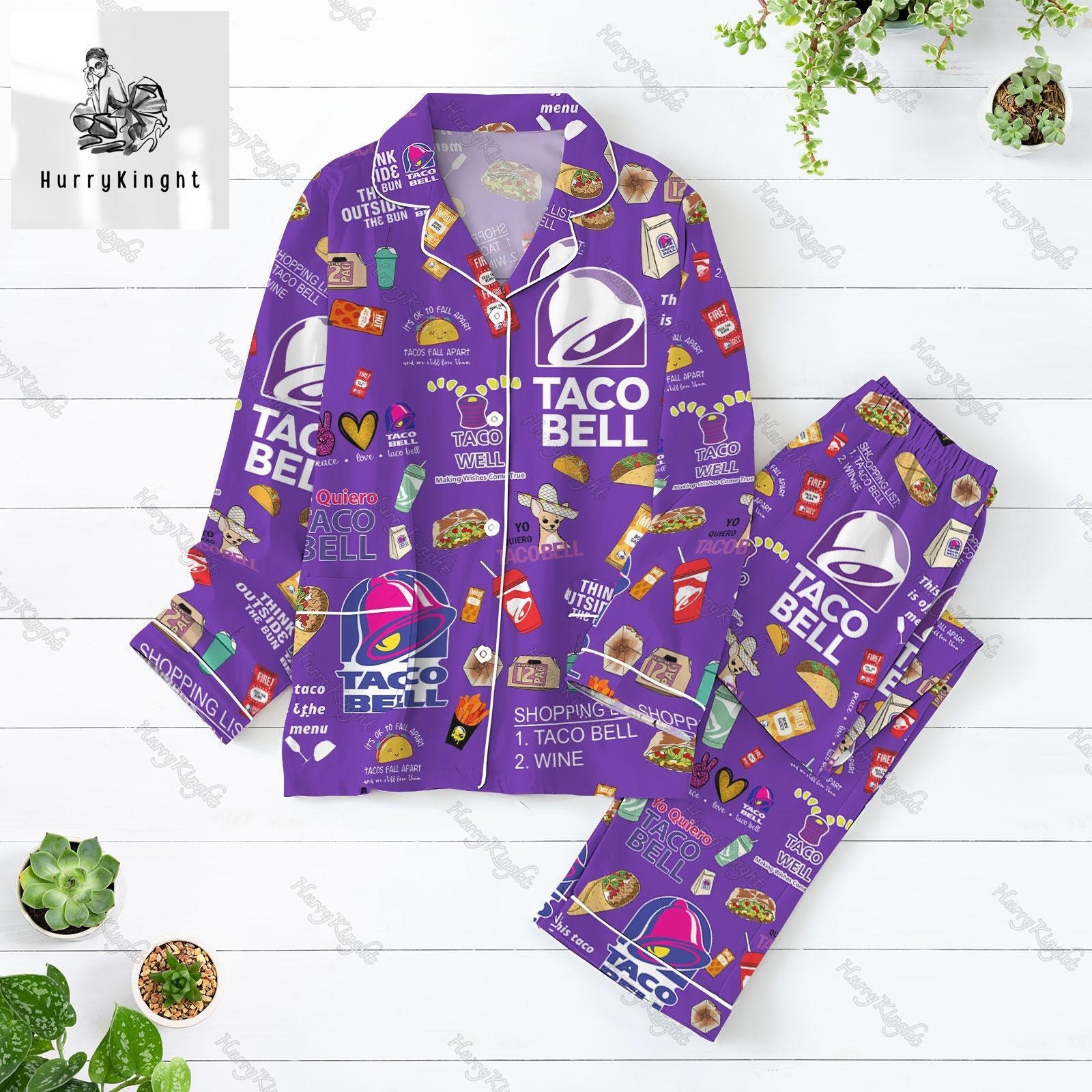 Taco Bell Pajama Set Women Taco Bell Pajamas For Party Taco Bell ...