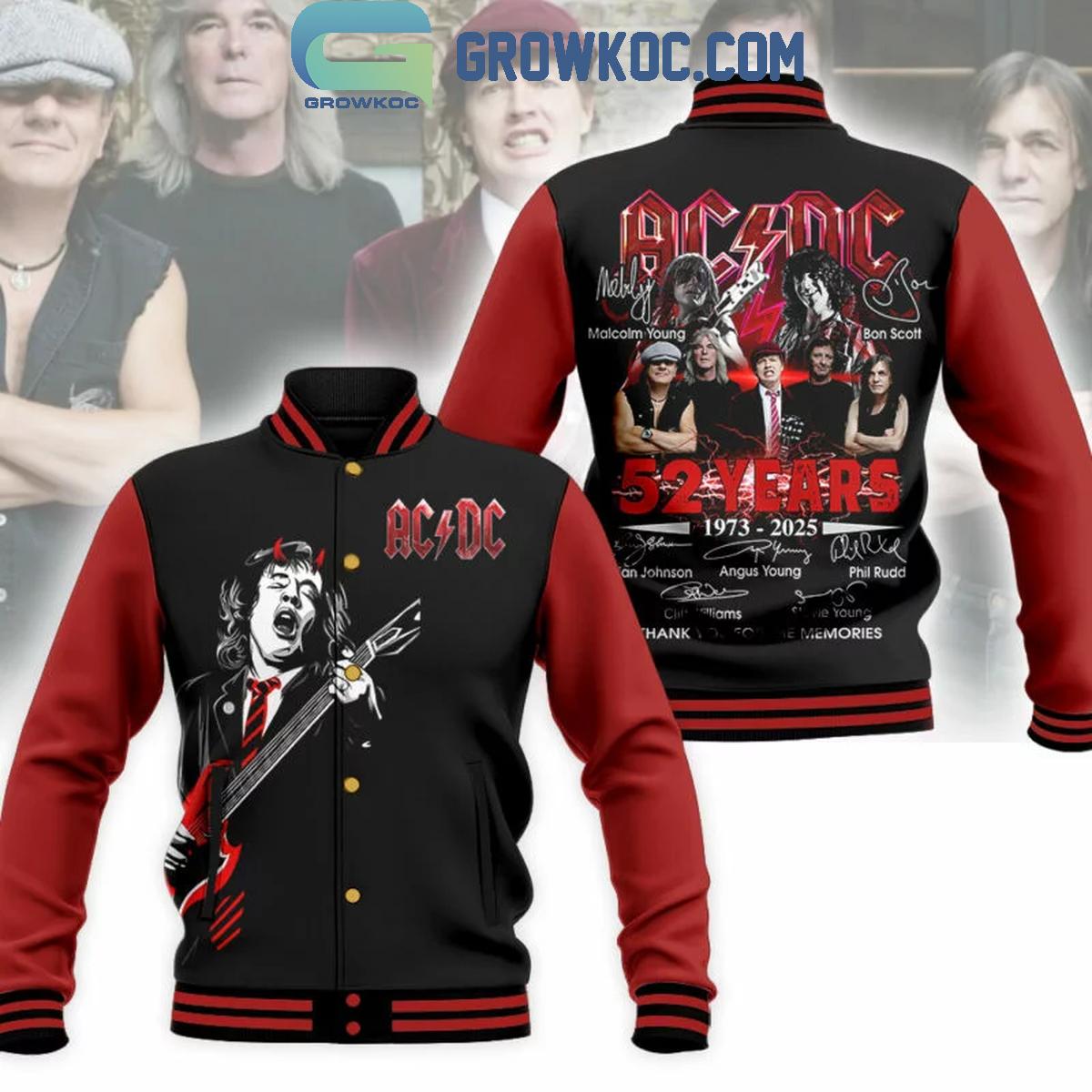 ACDC Celebrating 52 Years Of Rock 1973-2025 Baseball Jacket NVA Varsity ...