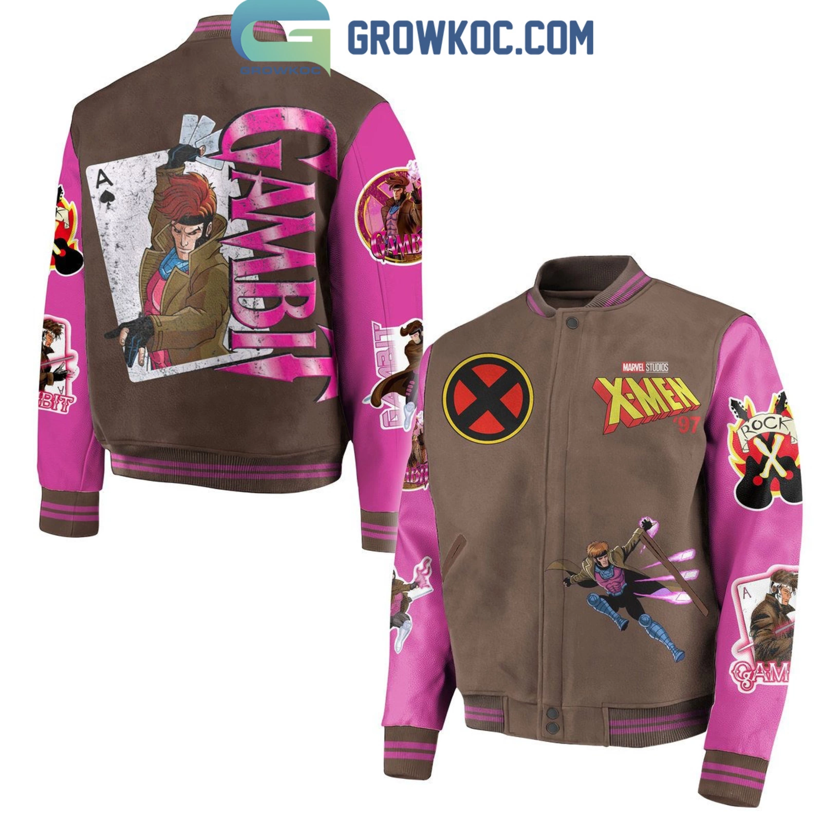 X-Men '97 Gambit Remy Etienne LeBeau Fan Baseball Jacket NVA