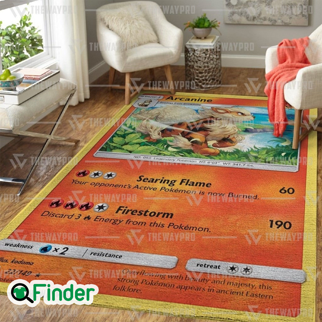Pokemon Trading Card Arcanine Custom Rug HG – Designfullprint