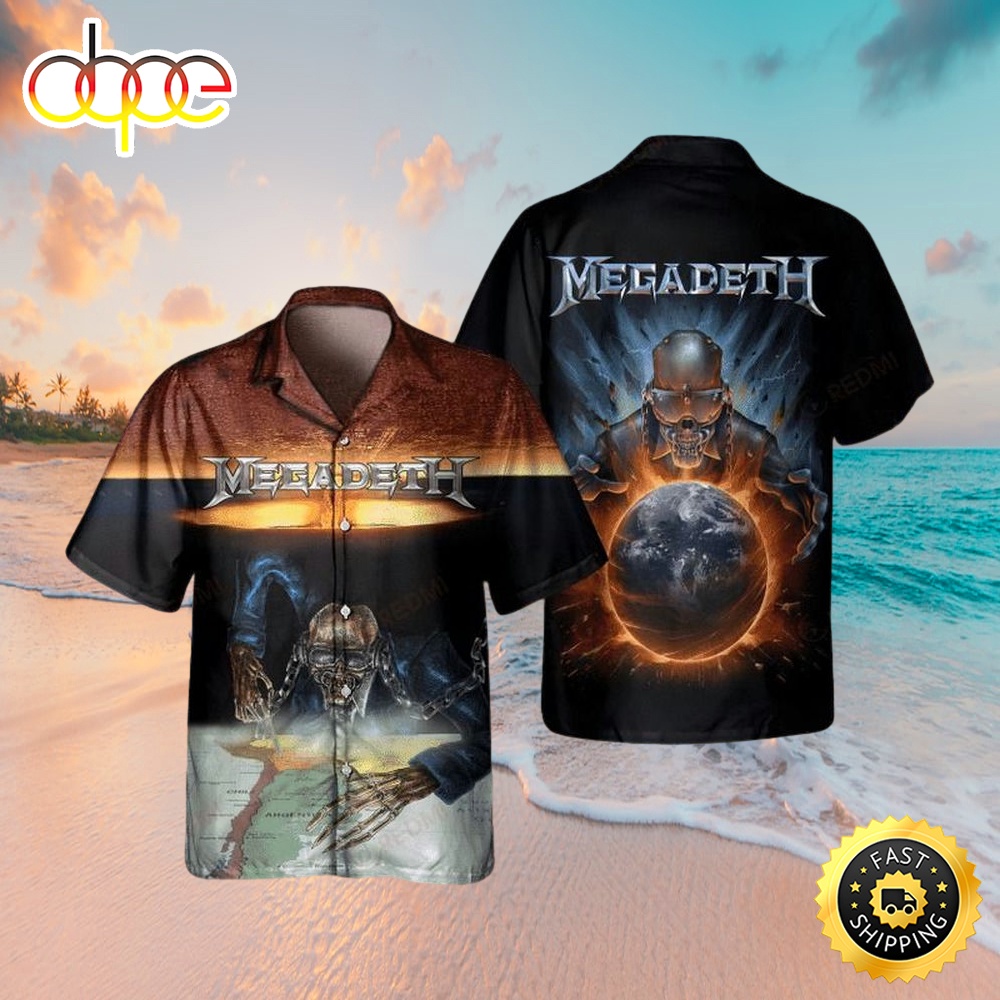 35 Years Of Megadeth Music Hawaiian Shirt NNA - Designfullprint