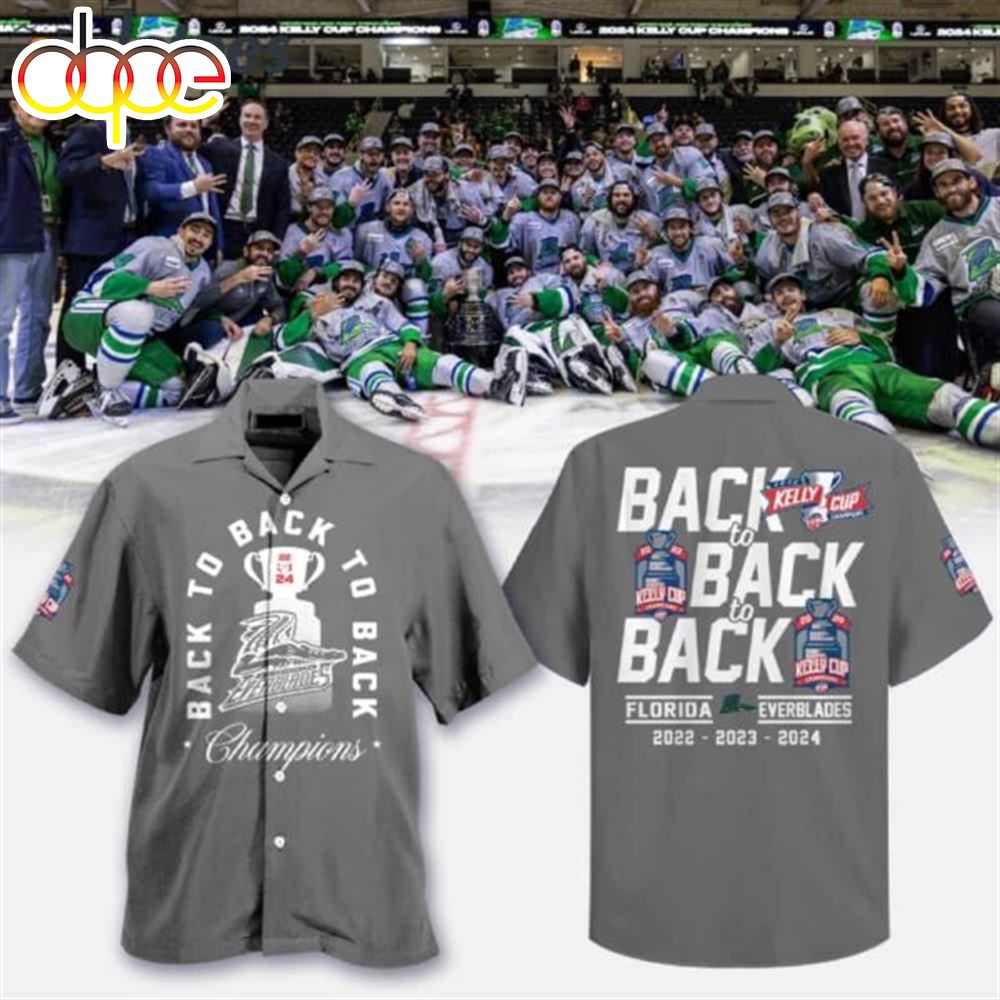 Everblades Back To Back To Back Champions Hawaiian Shirt NNA 2024 - Designfullprint