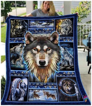 Wolf Native Quilted Blanket NCU0DK142 main image 1