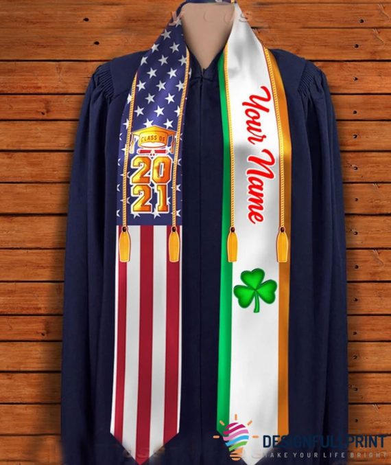 Graduation Gift American Irish Flag Graduation Class of 2021 Stoles