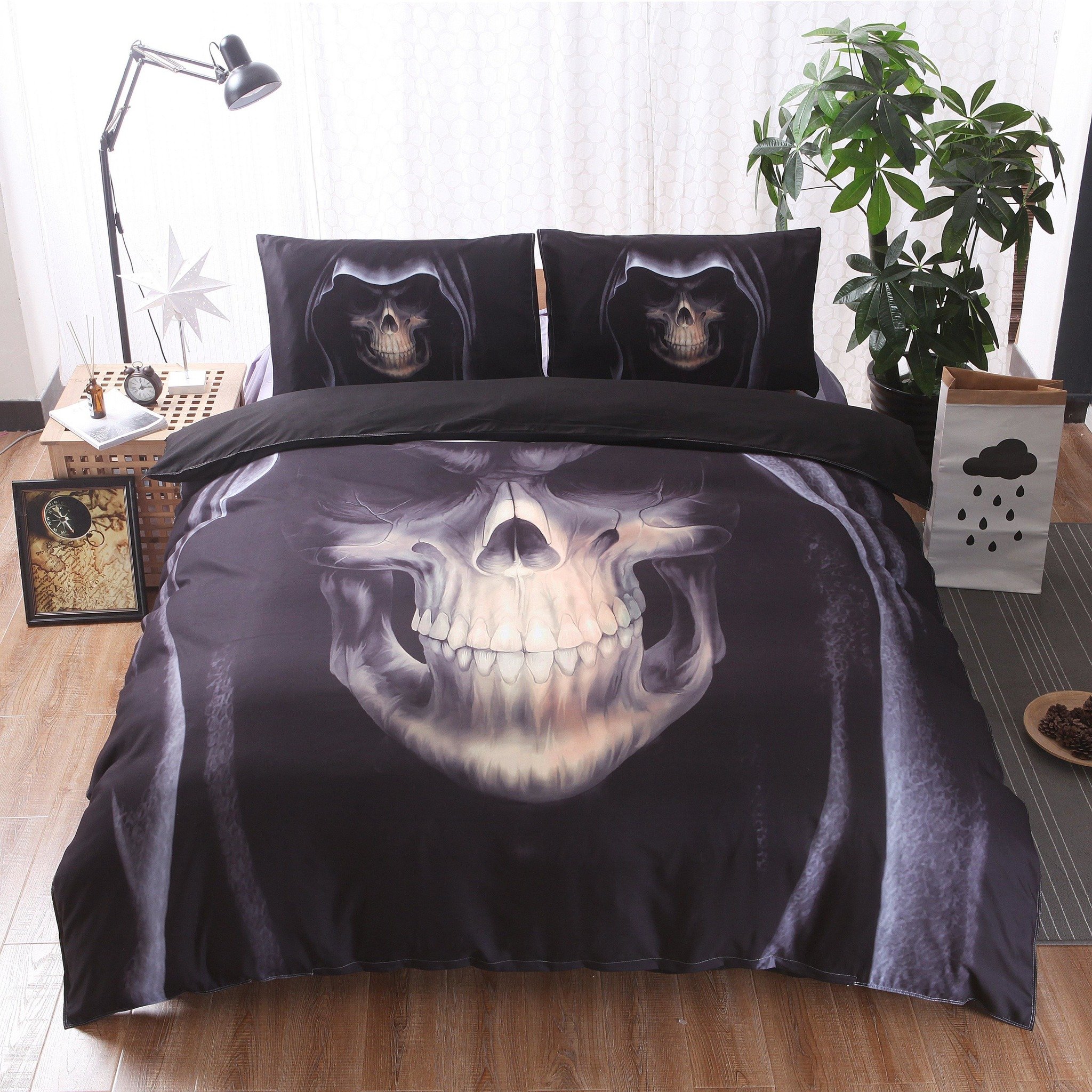 Mystique Solo Skull 3-Piece Quilted Bedding Set GFTOHD12835